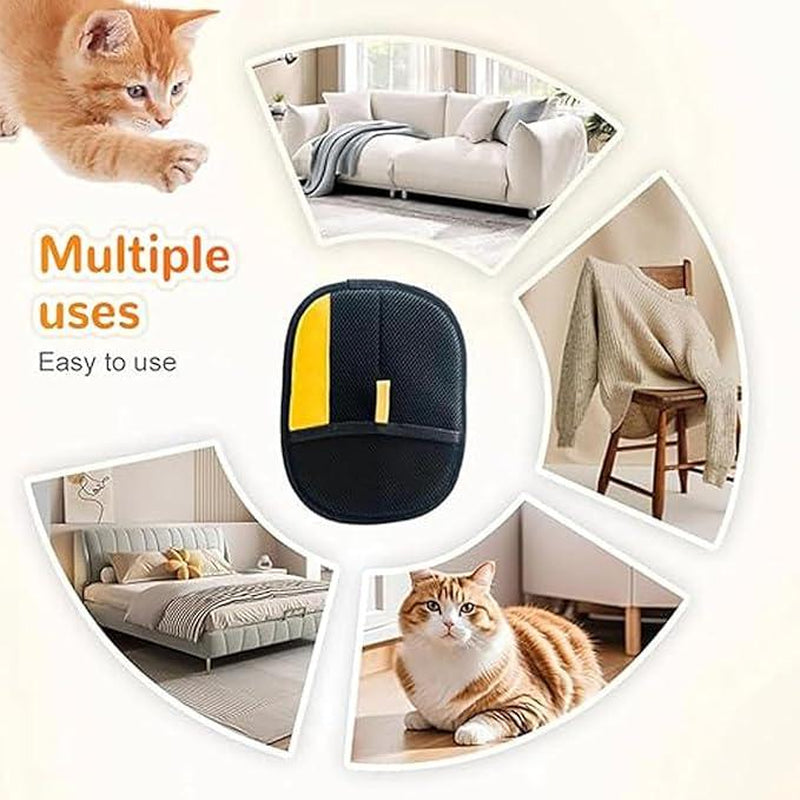 Pet Products Double-Sided Grooming Gloves for Cats and Dogs | Gentle Hair Removal Gloves for Furniture, Clothes, Cars, Carpets and Bedding, Reusable Static Electricity Pet Hair Removal Gloves