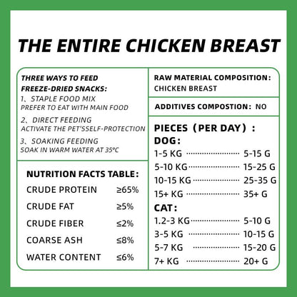 [Chirstmas Sale]Whole Freeze Dried Healthy Raw Meat Treats for Dogs & Cats- 1 Ingredient Low Fat Low Allergen High Protein Pet Snacks
