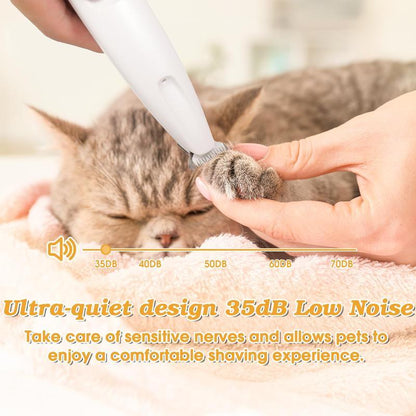 2025 New Pet Paw Trimmer 1Pack Rechargeable Quiet Hair Trimmer for Pets Professional Pet Grooming Kit - Cordless Waterproof Clippers with LED for Precision Trimming Ideal for Home Grooming Pet Hair