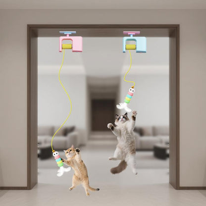 Electric Cat Yo-Yo Ball Flexible Automatic Lifting Irregular Up-Down Motion Auto-Interactive Design Ideal for Living Rooms Bedrooms & More Let Your Cat Play Freely Anywhere