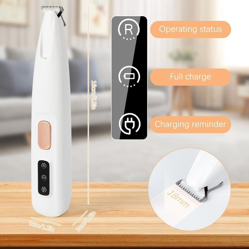 2025 New Pet Paw Trimmer 1Pack Rechargeable Quiet Hair Trimmer for Pets Professional Pet Grooming Kit - Cordless Waterproof Clippers with LED for Precision Trimming Ideal for Home Grooming Pet Hair
