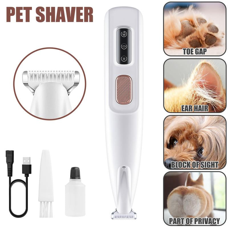 2025 New Pet Paw Trimmer 1Pack Rechargeable Quiet Hair Trimmer for Pets Professional Pet Grooming Kit - Cordless Waterproof Clippers with LED for Precision Trimming Ideal for Home Grooming Pet Hair