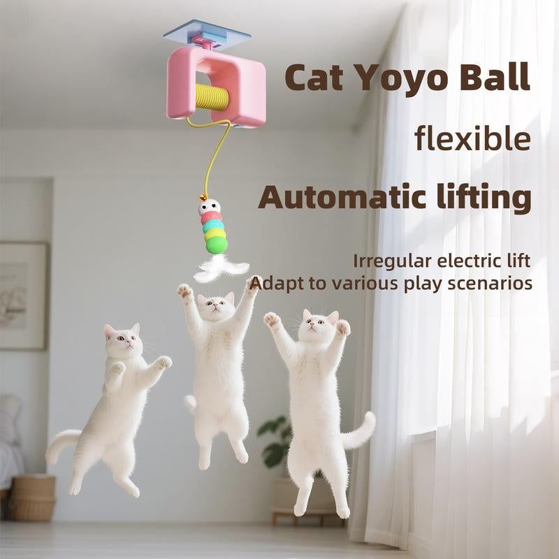 Electric Cat Yo-Yo Ball Flexible Automatic Lifting Irregular Up-Down Motion Auto-Interactive Design Ideal for Living Rooms Bedrooms & More Let Your Cat Play Freely Anywhere