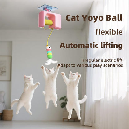 Electric Cat Yo-Yo Ball Flexible Automatic Lifting Irregular Up-Down Motion Auto-Interactive Design Ideal for Living Rooms Bedrooms & More Let Your Cat Play Freely Anywhere