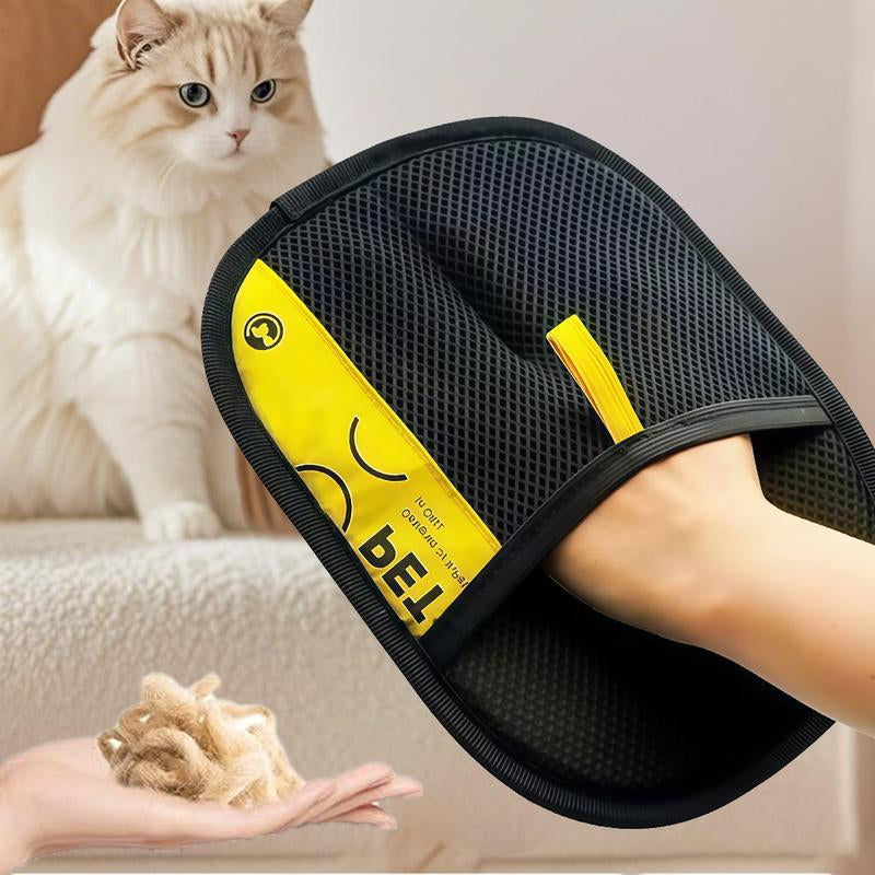 Pet Products Double-Sided Grooming Gloves for Cats and Dogs | Gentle Hair Removal Gloves for Furniture, Clothes, Cars, Carpets and Bedding, Reusable Static Electricity Pet Hair Removal Gloves